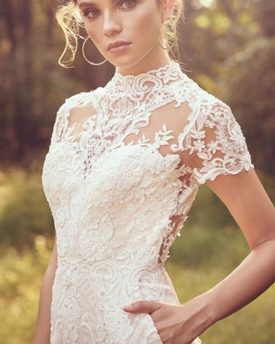 Traje Jumpsuit de Novia Elegante Manga Corta - Image 7