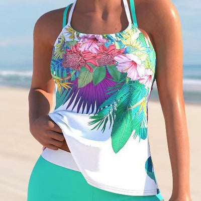 Traje de Baño Mujer Talla Grande con Flores y Abertura Lateral - Image 15