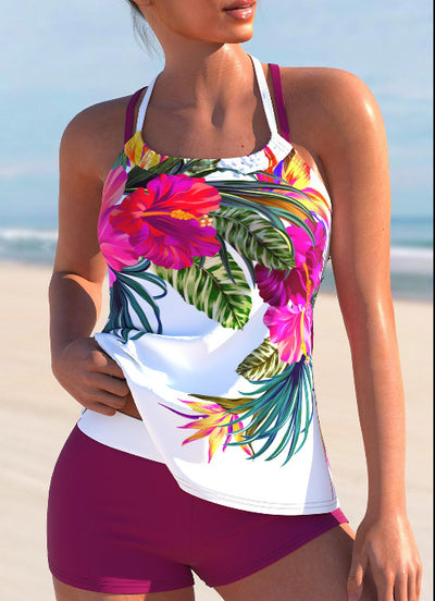 Traje de Baño Mujer Talla Grande con Flores y Abertura Lateral - Image 16