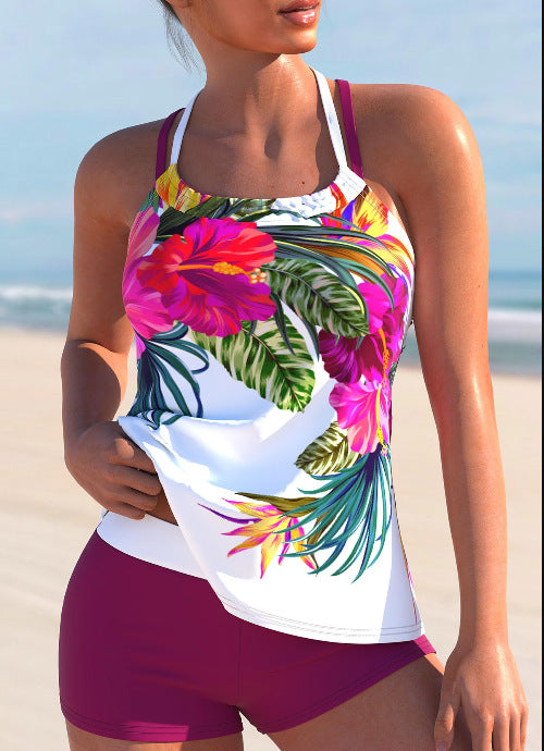 Traje de Baño Mujer Talla Grande con Flores y Abertura Lateral - Image 16