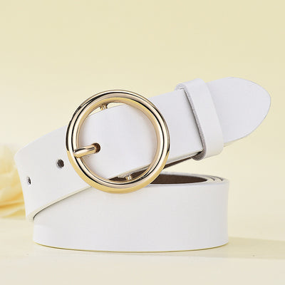 Cinturón de Cuero para Mujer con Hebilla Redonda Versátil - Image 15