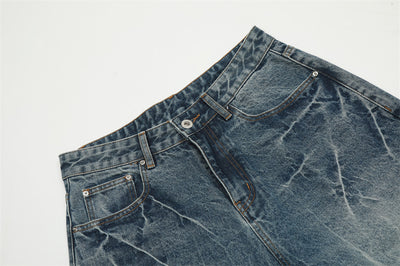 Pantalones Vaqueros Blancos Lavados Estilo Punk para Hombre - Image 24