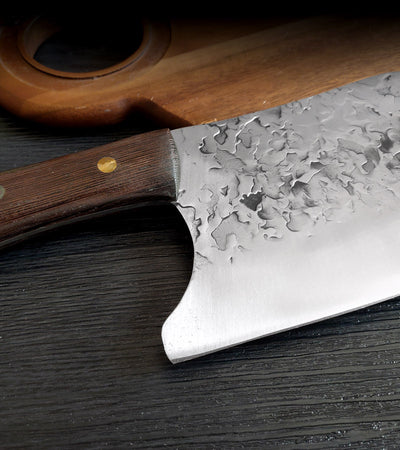 Cuchillo de Cocina Forjado a Mano en Acero Inoxidable con Mango de Madera - Image 9
