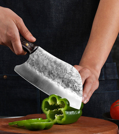 Cuchillo de Cocina Forjado a Mano en Acero Inoxidable con Mango de Madera - Image 10