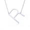 Fabulous Rose Dorado Plated Stainless Steel Initial Letter Pendant Necklace Plateado R