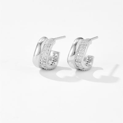 Aretes Círculo Geométrico en Plata Esterlina 925 para Mujer - Image 8