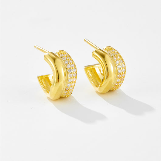Aretes Círculo Geométrico en Plata Esterlina 925 para Mujer - Image 10