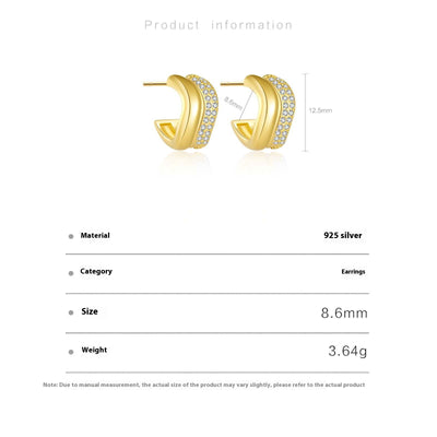 Aretes Círculo Geométrico en Plata Esterlina 925 para Mujer - Image 11