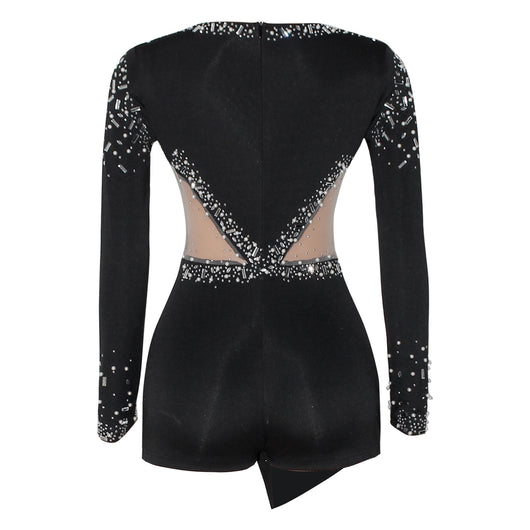 Jumpsuit Ajustado con Escote en V y Detalles de Brillantes - Image 27