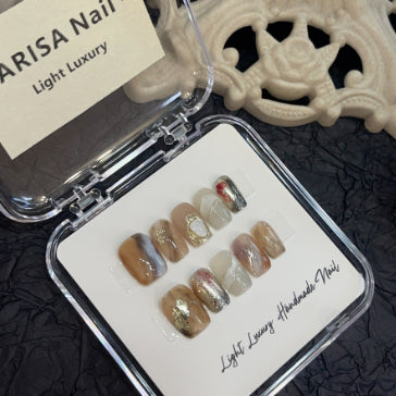 Puntas de Uñas Artesanales Luxury Maillard - Diseño Premium Hecho a Mano - Image 18