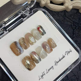 Puntas de Uñas Artesanales Luxury Maillard - Diseño Premium Hecho a Mano - Image 21