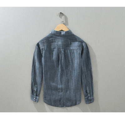 Camisa de Lino y Algodón con Solapas Plisadas - Estilo Retro Casual Holgado - Image 27