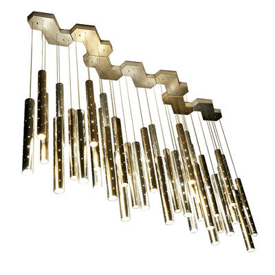 Lámpara Colgante Tubo Hueco Tallado - Candelabro Creativo - Image 7