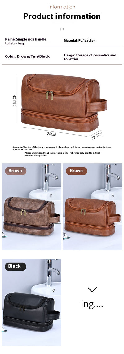 Bolsa de Aseo Ejecutiva en Cuero - Organizador de Viaje Profesional con Gancho - Image 14