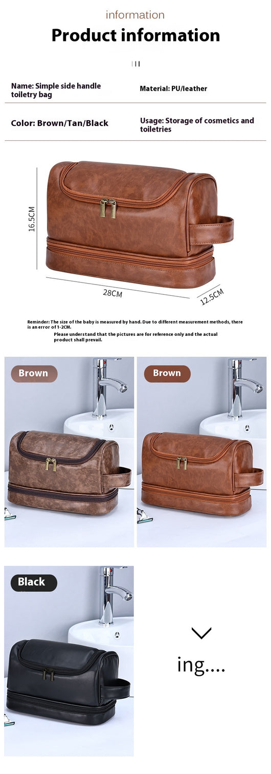 Bolsa de Aseo Ejecutiva en Cuero - Organizador de Viaje Profesional con Gancho - Image 14