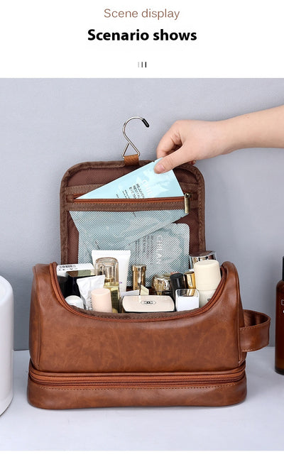 Bolsa de Aseo Ejecutiva en Cuero - Organizador de Viaje Profesional con Gancho - Image 15