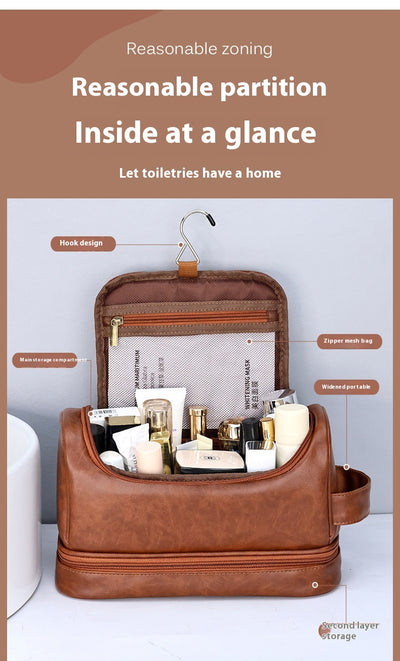 Bolsa de Aseo Ejecutiva en Cuero - Organizador de Viaje Profesional con Gancho - Image 16