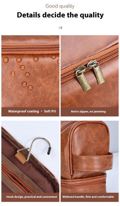 Bolsa de Aseo Ejecutiva en Cuero - Organizador de Viaje Profesional con Gancho - Image 17