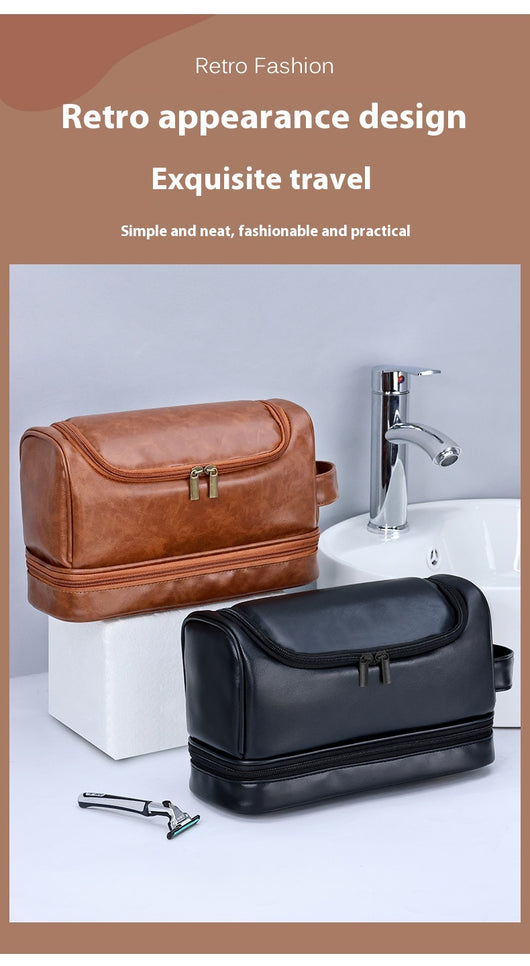 Bolsa de Aseo Ejecutiva en Cuero - Organizador de Viaje Profesional con Gancho - Image 19