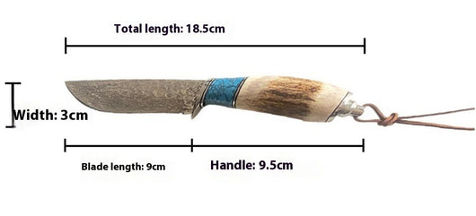 Cuchillo de Asta de Venado con Acero Damasceno y Mango Turquesa - Image 20