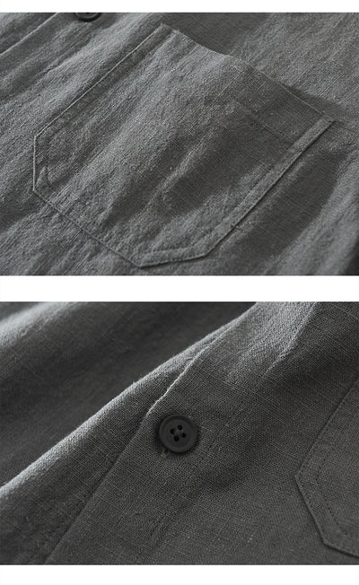 Camisa Casual Minimalista Retro de Manga Larga para Hombre - Image 10