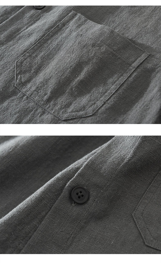 Camisa Casual Minimalista Retro de Manga Larga para Hombre - Image 10