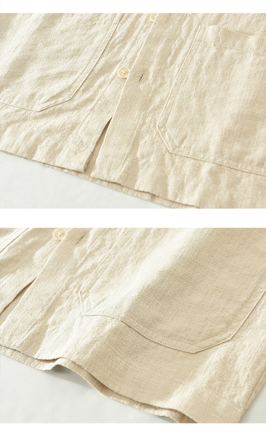 Camisa Casual Minimalista Retro de Manga Larga para Hombre - Image 11
