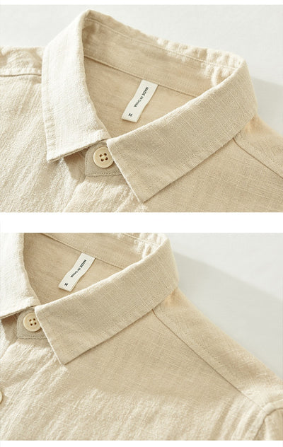 Camisa Casual Minimalista Retro de Manga Larga para Hombre - Image 13