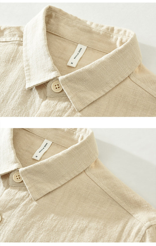 Camisa Casual Minimalista Retro de Manga Larga para Hombre - Image 13