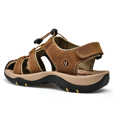 Sandalias Deportivas de Cuero para Hombre - Comodidad y Estilo Casual - Image 19