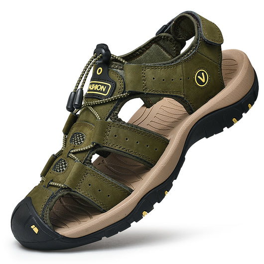Sandalias Deportivas de Cuero para Hombre - Comodidad y Estilo Casual - Image 22
