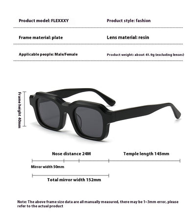 Gafas de Sol Acetato Grueso con Degradado de Color y Costuras Decorativas - Image 25