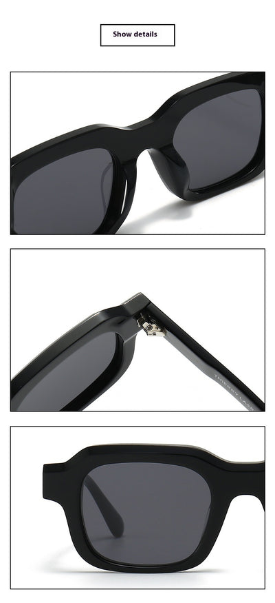 Gafas de Sol Acetato Grueso con Degradado de Color y Costuras Decorativas - Image 26