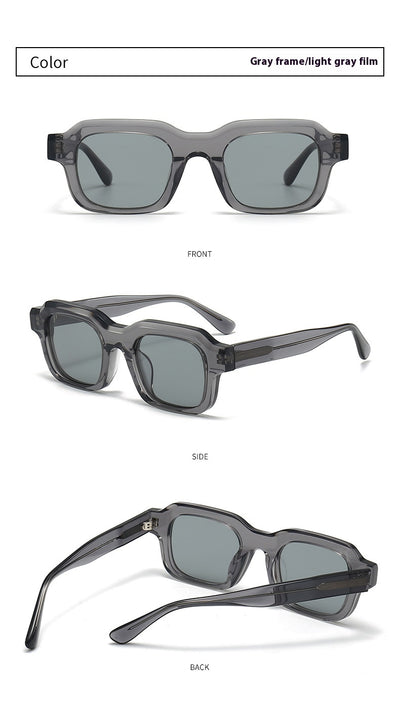 Gafas de Sol Acetato Grueso con Degradado de Color y Costuras Decorativas - Image 30