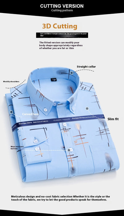 Camisa Casual Antimanchas para Hombre Maduro - Patrón Cuadros Bronce sin Planchado - Image 42