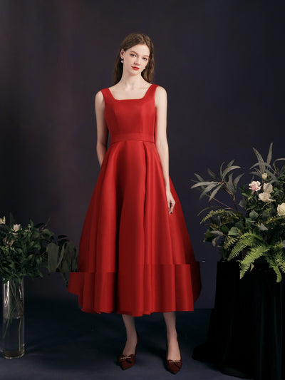 Vestido Midi Retro Sin Espalda para Mujer - Elegancia Atemporal - Image 17