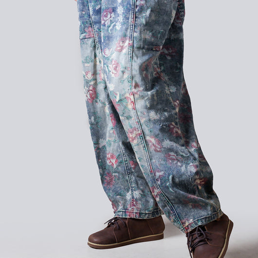 Pantalón Vaquero Ancho Desgastado con Estampado y Ajuste Regulable - Image 27