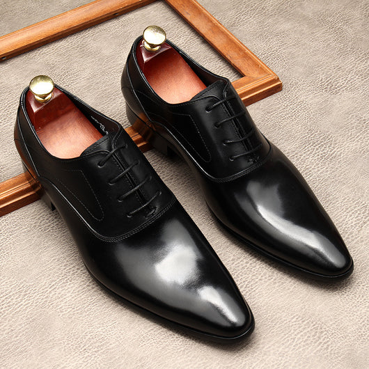 Zapatos Formales de Cuero con Cordones y Punta Afilada para Hombre - Image 10
