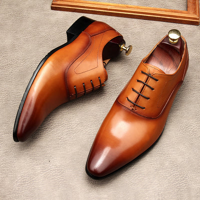 Zapatos Formales de Cuero con Cordones y Punta Afilada para Hombre - Image 11