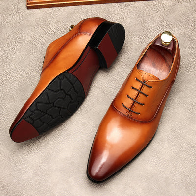 Zapatos Formales de Cuero con Cordones y Punta Afilada para Hombre - Image 12
