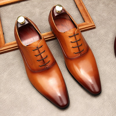Zapatos Formales de Cuero con Cordones y Punta Afilada para Hombre - Image 13