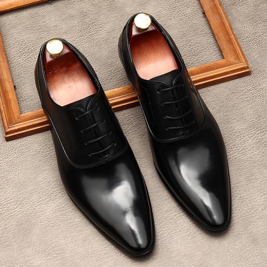 Zapatos Formales de Cuero con Cordones y Punta Afilada para Hombre - Image 15