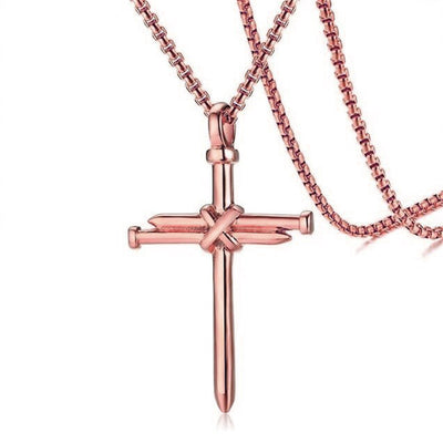 Collar con Colgante de Cruz de Clavo para Hombre en Acero Inoxidable - Image 13