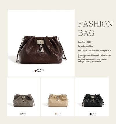 Bolso Nube de Cuero con Cierre Retro - Elegancia y Temperamento de Alto Grado - Image 22