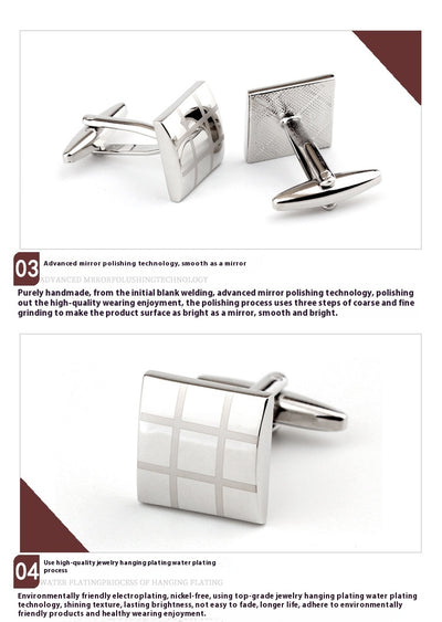 Gemelos Cuadrados de Cuadros para Hombre - Diseño Clásico Francés - Image 16