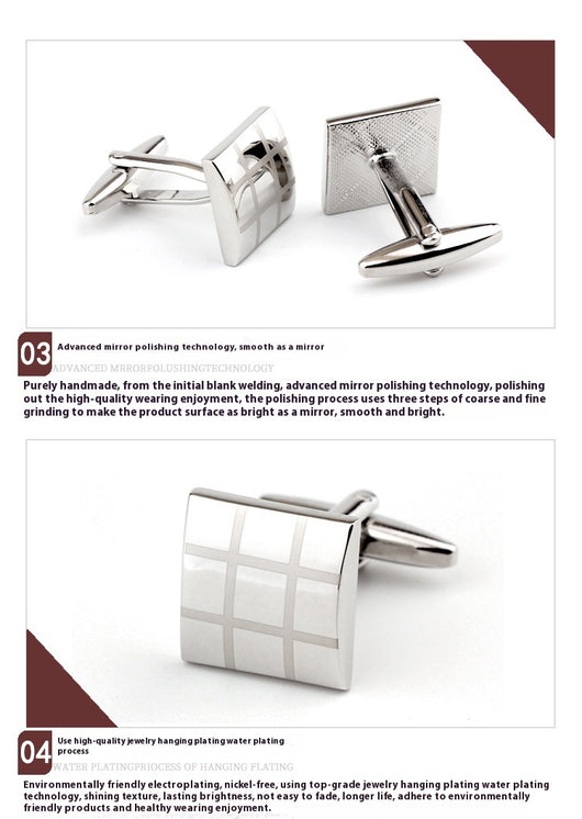 Gemelos Cuadrados de Cuadros para Hombre - Diseño Clásico Francés - Image 16