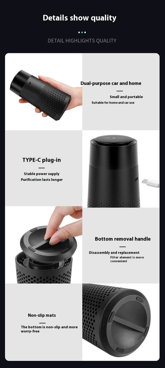 Purificador de Aire Portátil con Luz LED - Para Hogar, Oficina y Espacios Cerrados - Image 25