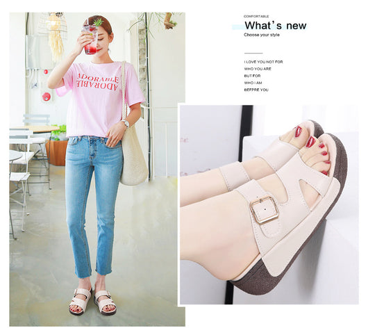 Sandalias Talla Grande Mujer Verano Suela Suave con Alzada - Image 52