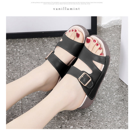 Sandalias Talla Grande Mujer Verano Suela Suave con Alzada - Image 56