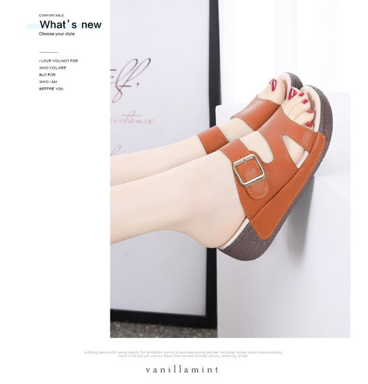 Sandalias Talla Grande Mujer Verano Suela Suave con Alzada - Image 62